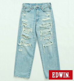 【エドウイン公式】BOROBORO BLUES バギー デニムパンツ ダメージ ワイド EDWIN エドウィン メンズ ジーンズ 日本製 MADE IN JAPAN 国産デニム 淡色ブルー