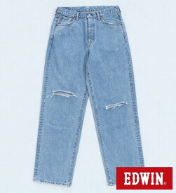 【エドウイン公式】BOROBORO BLUES バギー デニムパンツ ダメージ ワイド EDWIN エドウィン メンズ ジーンズ 日本製 MADE IN JAPAN 国産デニム 淡色ブルー