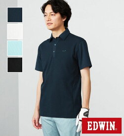 【エドウイン公式】EDWIN GOLF ミニワッフルポロシャツ半袖Tシャツ EDWIN エドウィン ゴルフ メンズ