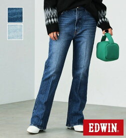 【エドウイン公式】essentials フレアーデニムパンツ EDWIN LADIES エドウィン エッセンシャルズ ストレッチデニム ジーンズ ジーパン パンツ ブラックデニム ブルーデニム レディース EL08-46 EL08-66 EL08-83 EL08-956