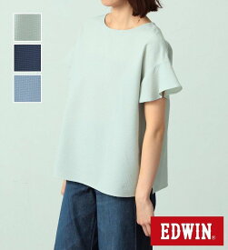 【エドウイン公式】【SALE★27％OFF】 シアサッカープルオーバー 半袖Tシャツ【アウトレット店舗・WEB限定】EDWIN エドウィン レディース