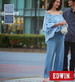 【エドウイン公式】EDWIN LADIES ジャージーズ COOL ワイドデニムパンツ【スタンダードモデル】【涼】【接触冷感】 EDWIN エドウィン レディース クールフレックス 涼しい JERSEYS