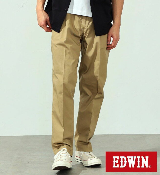 楽天市場】【エドウイン公式】KHAKIS タックテーパードチノパンツ 