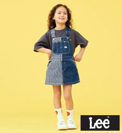 【Lee公式】【110/120cm】キッズオーバーオールスカート クレイジーパターン リー