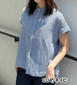 【Lee公式】フレンチスリーブチェックシャツ レディース