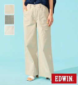 【エドウイン公式】EDWIN LADIES ワイドベイカーパンツ 【涼】 COOL エドウィン レディース カラーパンツ