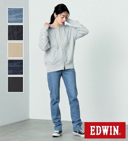 【エドウイン公式】インターナショナルベーシック 股上深め ゆったりストレートパンツ EDWIN エドウィン INTERNATIONAL BASIC 定番 日本製 国産 ストレッチパンツ ストレッチデニム ジーンズ ジーパン レディース