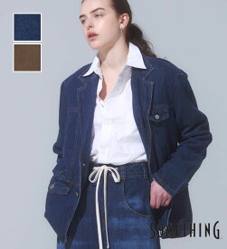 【サムシング公式】atelier SOMETHING drape TAILORED JACKET/ドレープテーラードデニムジャケット レディース