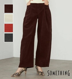 【サムシング公式】【SALE★40％OFF】SOMETHING HANAタックカーブデニムパンツ【コーデュロイ】 レディース 日本製 MADE IN JAPAN