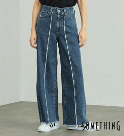 【サムシング公式】【SALE★30％OFF】SOMETHING LISAフリンジワイドデニムパンツ レディースジーンズ 日本製 MADE IN JAPAN