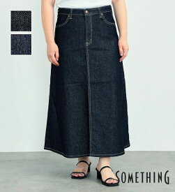 【サムシング公式】大きいサイズ フレアデニムスカート SOMETHING