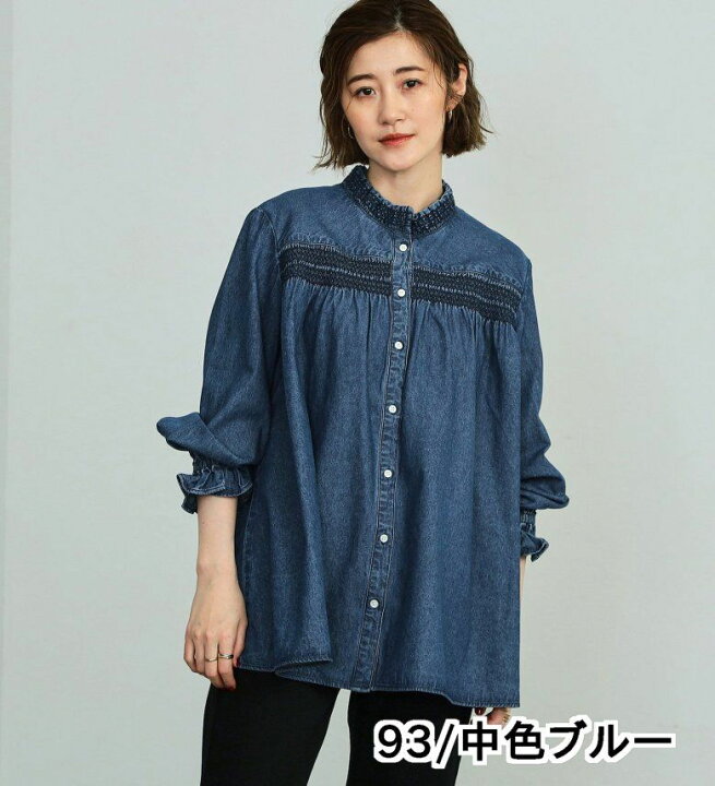 楽天市場】【サムシング公式】SOMETHING スモッキングデニムブラウス 
