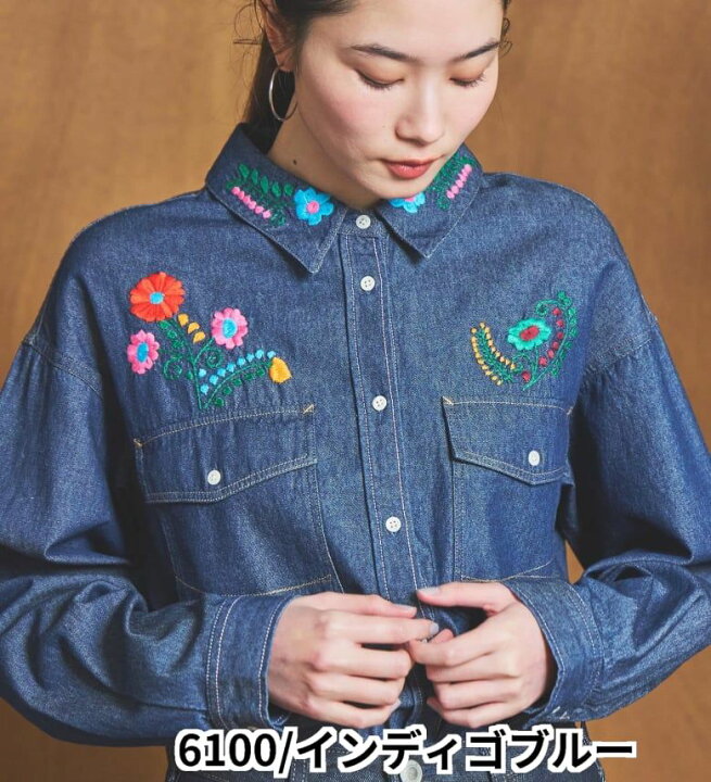 楽天市場】【サムシング公式】SOMETHING 刺繍ビッグデニムシャツ 