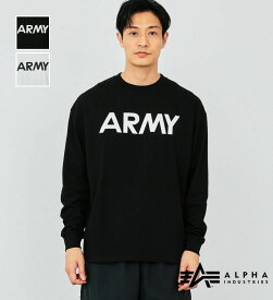 【アルファ公式】【SALE★60％OFF】【ALPHA x OSHMAN’S(オッシュマンズ)】トレーニング 長袖Tシャツ(ARMY) ALPHA INDUSTRIES