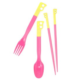 チャムス キャンパーカトラリーセット CH62-1734 Lime/Pink CHUMS Camper Cutlery Set