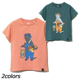 ゴースローキャラバン go slow caravan KIDS USA/C オーバーオールキャンパー猫TEE 391925 Tシャツ キッズ 半袖