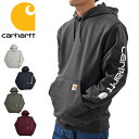 【楽天スーパーSALE半額☆50%OFF】カーハート Carhartt パーカー メンズ 袖ロゴ スリーブロゴ プリント プルオーバー K288 大きいサイズ ビッグシルエット USモデル 裏起毛