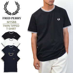 �t���b�h�y���[ T�V���c ���� �����Y FRED PERRY M1588 M1588V �c�C�� �e�B�b�v�h ����T�V���c TWIN TIPPED T-SHIRT �N���[�l�b�N