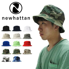NewHattan ニューハッタン バケットハット メンズ レディース 帽子 ツイル 無地 綿100% バケハ