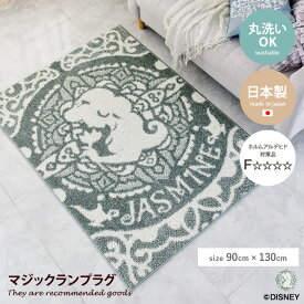 【クーポンで15％OFF！4/24 20:00~4/25 23:59まで】ラグカーペット ラグマット ウォッシャブル 絨毯 床暖房対応 洗濯機洗い対応 遊び毛防止 スミノエ ディズニー Disney home PRINCESS アラジン ジャスミン 日本製 長方形 90×130 じゅうたん 丸洗い