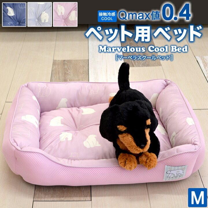 楽天市場 ペット用ベッド 冷感生地使用 マーベラスクール Q Max値0 40 Mサイズ 小型犬 夏用 Cool ええふとんや 布団 マットレス