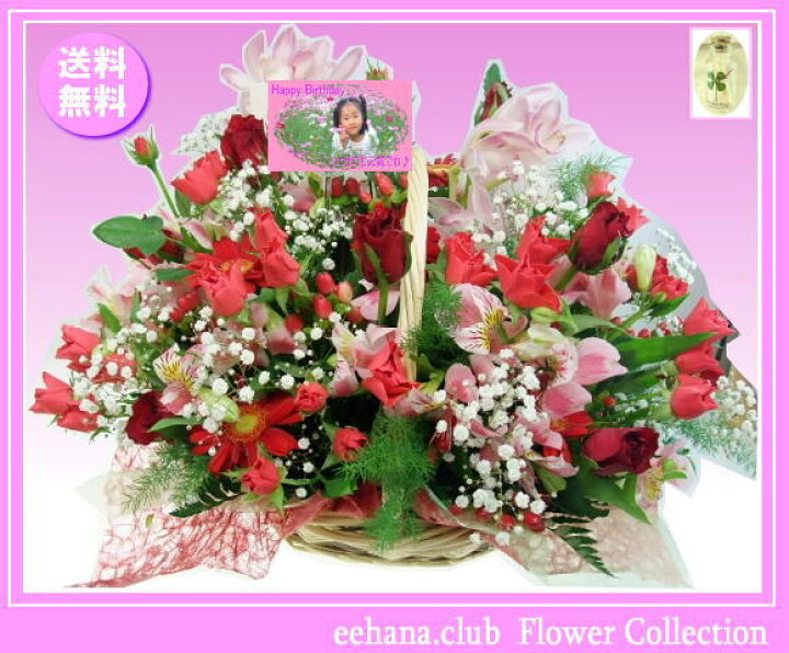 楽天市場 6月の誕生花 メモリーアレンジ花言葉付き10 000円 送料無料 薔薇 写真付きメッセージ選択可 楽ギフ 包装 楽ギフ メッセ 楽ギフ メッセ入力 あす楽対応 いいｈａｎａ倶楽部