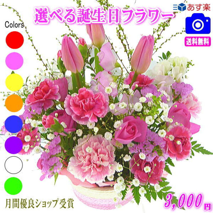 楽天市場 花 誕生日 バースデー ギフトフラワー3 000円 送料無料 土日祝も営業 あす楽15時 画像閲覧ok メッセージカード付き 楽ギフ メッセ フラワーアレンジメント 花束 プリザ プレゼント 翌日配達 プレゼント ギフト 女性 いいｈａｎａ倶楽部
