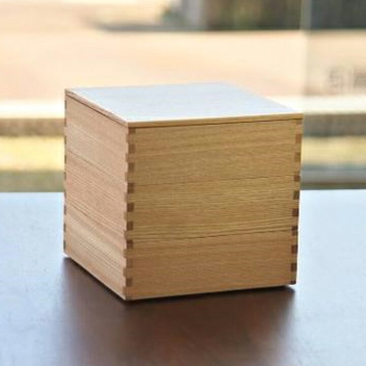 楽天市場】重箱 3段【松屋漆器店 白木塗 タモ 60 三段重 内朱】木製  