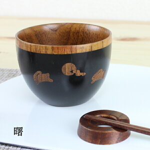汁椀 お椀 食洗機対応 木製 ボール椀 うさぎ(赤内スリ・黒内スリ) φ10cm ナノテクノガラスコート(国内加工)(食洗器対応)nakasige