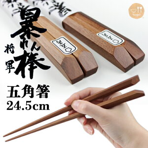 俺の箸 暴れん棒将軍 【五角】アイアンウッド 24.5cm 極太箸 太箸 木製 お箸 太目 男箸 男性用 大人 大きい 長い 名入れ可能 つかみやすい