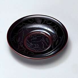 越前漆器 茶托 牡丹彫 溜 5枚 セット 日本製 国産 高級 御祝 ギフト プレゼント 漆塗 松屋漆器 12-05708