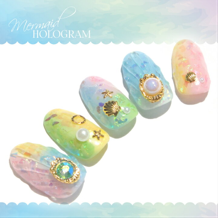 楽天市場 ネイル シェル フレーク パーツ 人魚 の ホログラム 貝ネイル 全12種 ジェルネイル シェルホログラム 貝 ネイル パーツ 夏ネイル ハンドメイド レジン デコ ジェルネイル用品ならイイネイル