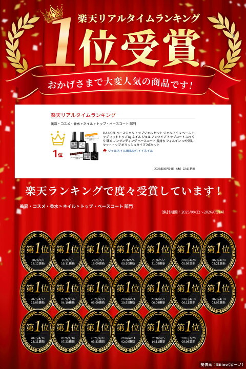 楽天市場】LULUGEL ベースジェル トップジェル セット ジェルネイル 