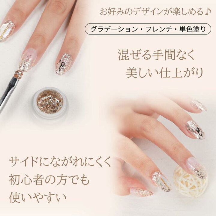 楽天市場 選べる3色セット ジェルネイル スパークミックスジェル 全6種 ラメ グリッター ホログラム 入り クリア ジェル ゴールド シルバー ブロンズ シャンパンゴールド オーロラ ネイル Lulugel ジェルネイル用品ならイイネイル