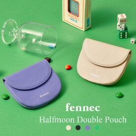 fennec HALFMOON DOUBLE POUCH フェネック ハーフムーンダブルポーチ ミニポーチ レザーポーチ コインケース 小物入れ 名刺も入る 韓国 韓国ブランド かわいい プレゼント ギフト 【ネコポス送料無料】