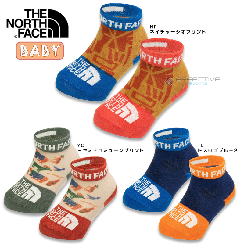 THE NORTH FACE(ザ・ノースフェイス) NNB82050 ソックス プリント2P ショートクルーベビー用品 赤ちゃん 靴下 2足セット 滑り止めつき