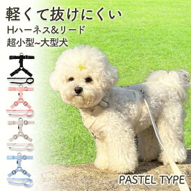 【着レビューで豪華特典】 犬 リード ハーネス セット リード付きハーネス 超小型犬 小型犬 中型犬 大型犬 リードセット 引っ張り防止 胴輪 抜けない 洗える 擦れない アウトドア 散歩 おしゃれ かわいい 後ずさり /SPLOOTH型 ハーネス＆リードセット パステル