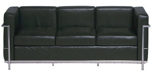 ソファ LC2 3人掛け デザイナーズ コルビジェ コルビュジエ 本革 リプロダクト ブラック モダン おしゃれ クロームフレーム CONCEPTS