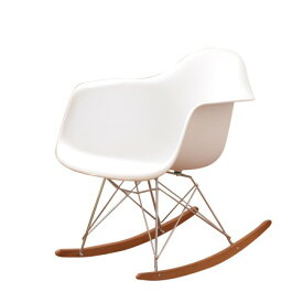 ロッキングアームシェルチェア RAR リプロダクト イームズ Eames ホワイト×ブラウン デザイナーズ家具 ビーチ ダイニングチェア