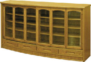 サイドボード リビング収納 キャビネット 浜本工芸 幅180cm ナラ無垢材 天然木 引出し収納 引き戸 可動棚 国産 ブランド家具