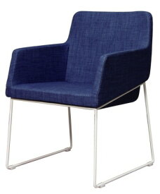 Arm Chair Lino: 03 A088 シー×ホワイト CONCEPTS アームチェア 食卓椅子 ダイニングチェア モールドウレタン 金属脚 布張り スタイリッシュ モダン
