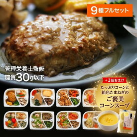 【期間限定 無料コーンスープ1つ付き】 『げんき惣菜セット』（全9種フルセット）管理栄養士監修 全品糖質30g以下／平均19g