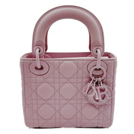 クリスチャン・ディオール 2WAYバッグ レディディオール ミニ ピンク ウルトラマット カーフ カナージュ ピンク金具 新品同様 M0505SLOI CHRISTIAN DIOR レディース バッグ 2Wayショルダーバッグ 斜め掛け