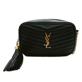 サンローラン ルー ミニ バケット 黒 グレインレザー ゴールド金具 新品同様 618057 SAINT LAURENT レディース バッグ ショルダーバッグ タッセル付き ブラック