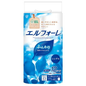 （ケース販売）エルフォーレ トイレットティシュー（シングル）／12ロール×6パック（大王製紙）