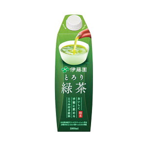 とろり緑茶 屋根型キャップ付紙パック/1000ml×6本(伊藤園)