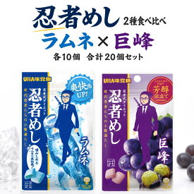 忍者めし 合計20袋 UHA味覚糖 味覚糖 巨峰 20g 10袋 ラムネ 20g 10袋 ハードグミ アソート 個包装 大容量 お菓子 おやつ ギフト パーティー おかし