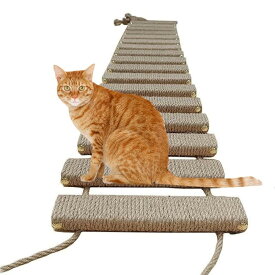 猫 吊り橋 壁掛け吊り橋 木製 吊り橋 猫用ステップ ゲージ用 キャットステップ 壁付け ペットベッド 遊び場 はしご ストレス解消 運動不