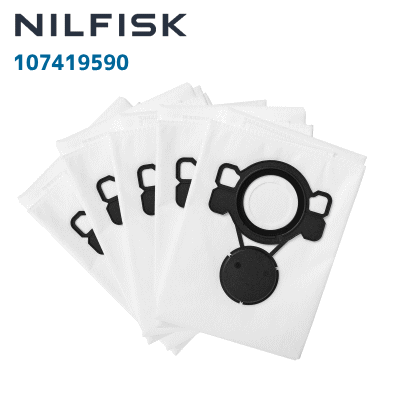 ニルフィスク　AERO20-01, AERO20-01 INOX用 ドライ用 フィルターバック 5枚入り<br>（107419590）（nilfisk）