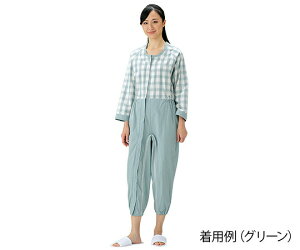 制菌前開き介護用ねまき(ロック機能付) グリーン/S Sサイズ グリ-ン色